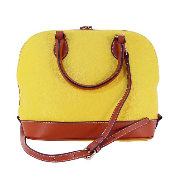 DOONEY & BOURKE $278 Domed Yellow Pebble Zip Cross Body/Satchel - NWOT - Picture 4 of 11